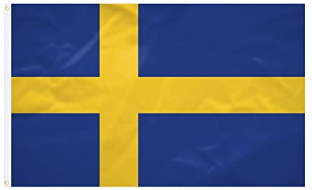 Flagge Schweden – 60 x 90 cm – verstärkter Stoff – nachhaltige Nähte – lebendige Farben – Flagge außen innen – integrierte Ösen – Nationalflagge