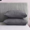 Freyamy Seersucker Kissenbezug 40x80cm 2er Set Grau Geprägt Streifen Strukturiert Chic Kopfkissenbezug Gebürstet Microfaser Weiche Kissenhülle Bequem Kissenbezug mit Reißverschluss