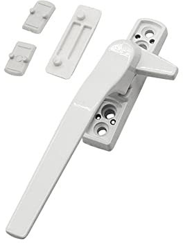 Window Handle, Lokatall Replacement Window Handle Universal Double UPVC Window Locking Handle Glazing Aluminium Alloy Window Handle Childproof Casement Locking Handle White Security Handle (Left)