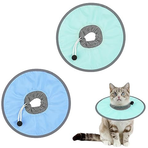 Bekecidi Katzen-Halsband Verstellbar, Flach, Elizabeth-Halsband Zum Verhindern Von Wundenlecken Für Kätzchen Und Welpen (M)