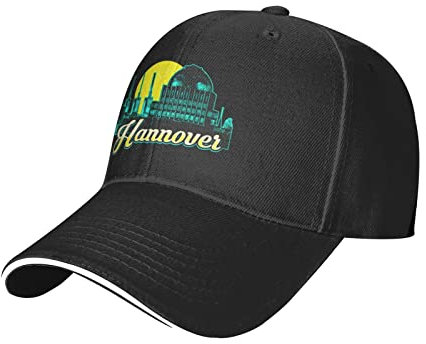 Lsjuee Stadt Hannover Baseball Cap, Trucker Hats Vintage Baumwolle Papa Hut für Männer Frauen Schwarz