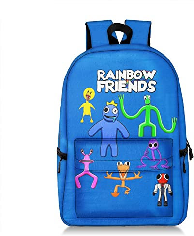 Rainbow Friends Rucksack Anime Spiel 3D Gedruckt Teens Schulrucksack Jungen Mädchen Outdoor Rucksack Reise Rucksack Karikatur Wasserdichte Tasche