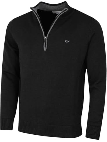 Calvin Klein Mens 1/2 Zip CK Golf Sweater - Graphite Marl - XXXXL