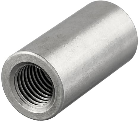 Manicotti tondi con filettatura interna, in acciaio inox A2/V2A, manicotti di collegamento, dadi distanziatori, dado lungo (M8 x 50 mm, 10 pezzi)