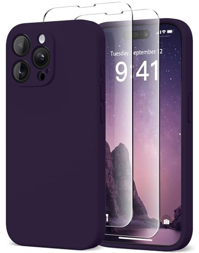 SuydanBox Magnetic for iPhone 14 Pro Max Case, Compatible with MagSafe, [Full Camera Protection][Screen Protector] Silicone Shockproof Protective Phone Case for iPhone 14 Pro Max 6.7, Deep Purple