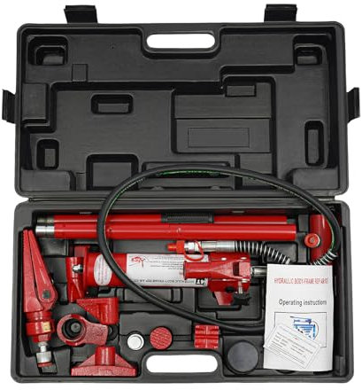 Donened - Wagenheber Hydraulisch 4T, Hydraulischer Wagenhebersatz mit Werkzeugkasten, Geteiltes Design, Hydraulischer Wagenheber für Autoreparaturen (Rot)