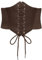 SCARLET DARKNESS Damen Mittelalter Breiter Gürtel Vintage mit Schnürung Elastisch Wide PU Band Kaffee L