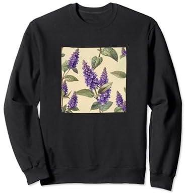 Anise Hyssop Flower Pattern Graphic Sweatshirt