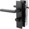 Fingerprint Door Lock, Black Space Aluminum Bedroom Door Lock, Quiet Thumb Turn Knob, Security Handle Lock with Keys for Bedroom Doors