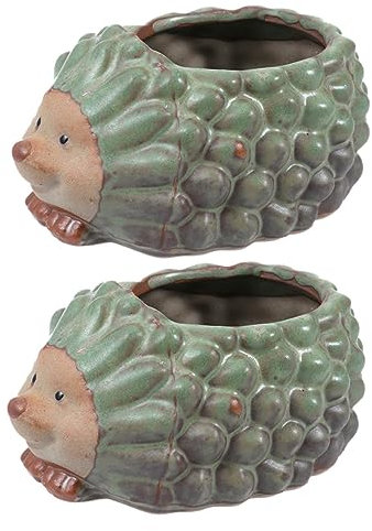 KONTONTY 2stücke Cartoon Igel Blumentöpfe Aus Delikate Pflanzenbehälter Für Sukkulenten Dekorativ Für Balkon Und Garten Kleiner Pflanztopf Mit Durchdachtem Design