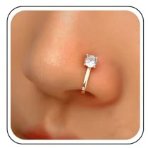 Cybche Anneau De Nez Circulaire En Cristal Doré Anneau De Nez Circulaire En Strass Anneau De Nez Circulaire En Cz Anneau De Nez Circulaire Faux Anneau De Septum Sans Piercing Anneau De Nez Circulaire