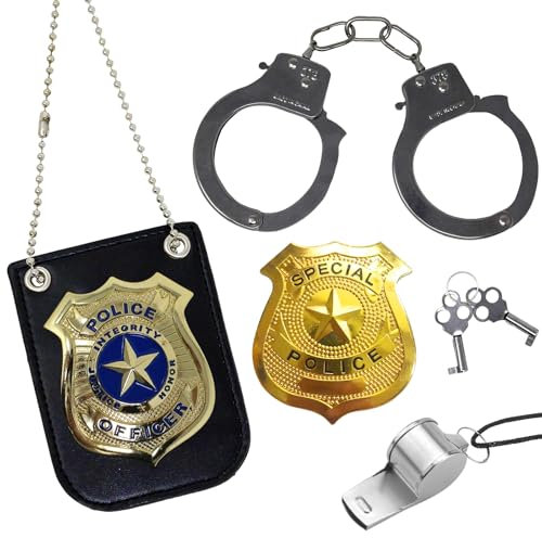 Carreneu Polizei Ausrüstung für Kinder - Set mit Handschellen und Zubehör