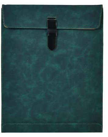 QiXin Cartella di file in pelle verde formato lettera, organizzatore di file, cartella documenti importante, organizzatore di documenti, custodia per notebook custodia per laptop, archiviazione di