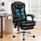 ALFORDSON Bürostuhl mit Massagefunktion, ergonomisches Design mit großer Sitzpolsterung, Lendenwirbelstütze, Rollen, für reibungslose Mobilität im Büro, Hellschwarz