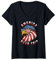 Damen USA Roadtrip Amerika Adler Flagge T-Shirt mit V-Ausschnitt