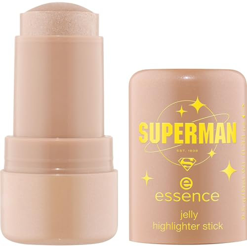 essence Superman jelly highlighter stick, Nr. 02, kühlend, strahlend, strahlend frisch, schimmernd, vegan, ölfrei, ohne Parabene, ohne Mikroplastikpartikel, 1er Pack (9.5g)