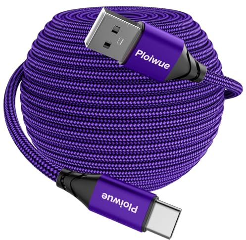 Extra Langes 8M USB C Ladekabel 3.1A Schnellladekabel USB anf Typ C Kabel geflochten für PS5 Controller Samsung Galaxy S10/S9/S8 Plus Note 10 9 8 LG V30 V20 G6 G5 Moto LG HUWEI Mi9/8 etc