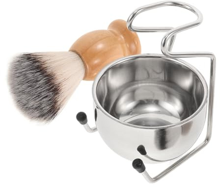 CIYODO Herren Rasierpinsel Set Edelstahl Rasierschale mit Ergonomischem Griff Langlebiges Nassrasur Kit für Sanfte Hautmassage Bartpflege Geschenkset für Männer