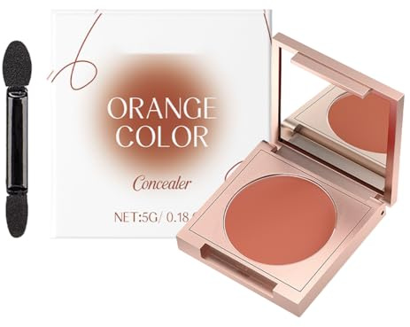 AYVRUOP 1 Stück Undereye Corrector, Augenpflege Concealer,Full Cover Concealer, Mittlere Deckkraft Under Eye Brightener Wasserdicht für Augenring Makelloses Aussehen (Orange)