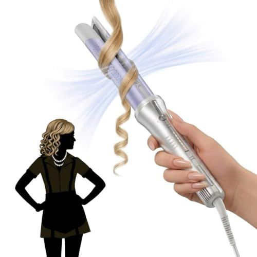 SHEGLAM 25mm One Touch Automatischer Lockenstab mit Kaltluft, Langanhaltende Locken für bounce wellige Styles, geringes Verbrennungsrisiko schnelles Aufheizen für mittellanges bis langes Haar (25mm)