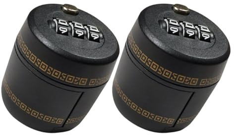 BESPORTBLE Lot de 2 Cadenas à Combinaison Noir pour Bouchons de Bouteille de Vin et Whisky, Fermeture Hermétique Antivol, Accessoires de Bar Sécurisés pour Conservation et Protection
