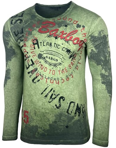 Herren Longsleeve T-Shirt Langarmshirt Langarm Aufdruck Oberteil Sweatshirt 705