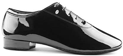 Portdance Herren Tanzschuhe PD020 Premium - Lack Schwarz - Normalweite - 2 cm Standard [EUR 38]