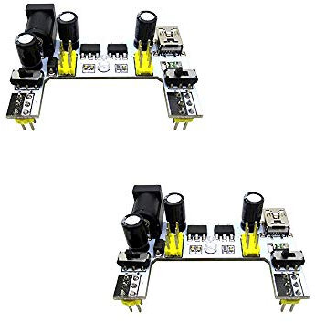 KOOBOOK Power Supply Module, 2Pcs Upgraded K2 MB-102 MB102 Breadboard 3.3V 5V with USB, Infrared, Recessed Design, 2 Channel Distribution