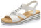 Rieker Femme Sandales V0687, Dame Sandales Fines,Chaussure d'été,Sandale d'été,Confortable,Plate,Blanc (Weiss / 80),36 EU / 3.5 UK