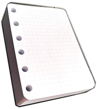 Ersatz für POCKET-Ordner mini mit 6 Ringen (200 Blatt kariert, weißes Papier)