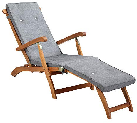 Detex Cuscino Imbottito per Sedia a Sdraio Grigio Melange Traspirante Cuscini Lettini Giardino