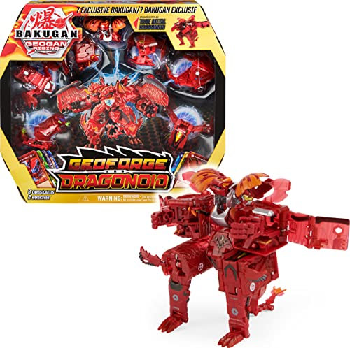 BAKUGAN Geoforge Dragonoid, Sammelfigur mit 6 Geogan und 1 exklusiven Metall Dragonoid Bakugan