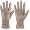 Damen Echtes Schafsleder Handschuhe, Winter Warm Touchscreen Texting Kaschmir gefüttert Fahren Motorrad Kleid Handschuhe （Beige, M）