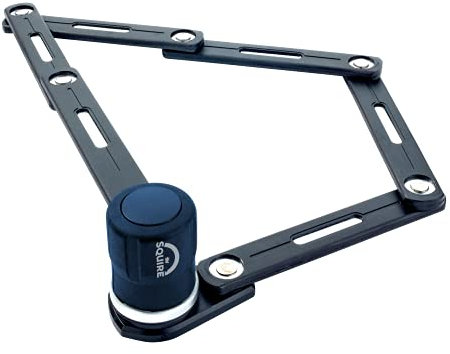 Squire Heavy Duty Folding Lock (Folda Mini FL690) - Disc Tumbler Locking Mechanism for High Pick Resistance - Foldable Hardened Steel Links - Folding Bike Lock for All Purposes