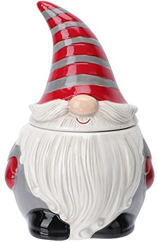 Angoily Weihnachten Keksdose Keramik Wichtel Dekofigur Gebäckdose Plätzchendose Cookie Jar Teedose Zuckerdose Kaffeedose Vorratsdose Süßigkeiten Candy Dosen Aufbewahrungsdose