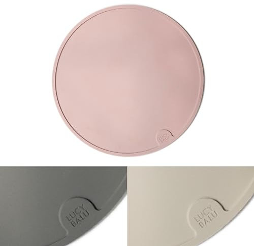 LucyBalu® Napfunterlage für Katzen | Katzenmatte für Wasser- & Futternapf | Silikonmatte als rutschfeste Unterlage für Katzennapf | Futtermatte Katze | Futterunterlage für Katzen | Rund | Rosé