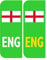 2 x Road Legal UK Car Number plate Stickers - UK Green Electric/EV/Hybrid England Flag Registration Car Number Plate Self-Adhesive Vinyl for Road Vehicle Car, Van, Lorry, Motorbike