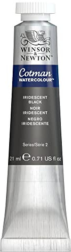Winsor & ton 308473 Cotman Metallic Aquarellfarbe Studio Wasserfarben, lebendige hochwertige Farben mit sehr guten Verarbeitungseigenschaften, 21ml Tube - Irisierendes Schwarz