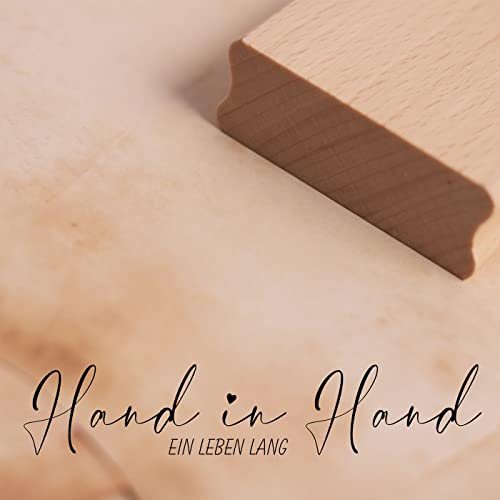 Motivstempel Hand in Hand ein Leben lang Stempel 90 x 18 mm