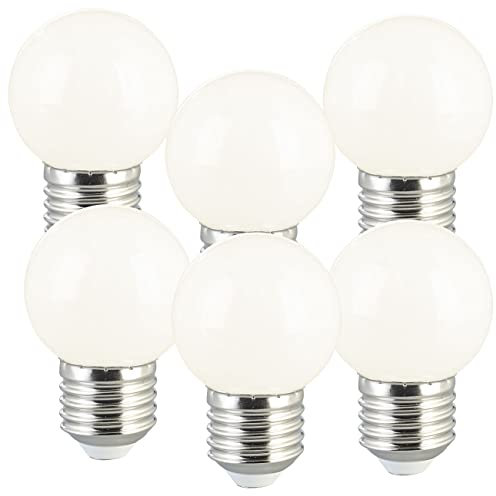 Luminea Energiesparlampe E27: 6er-Set LED-Lampen E27, Retro, G45, 1 W (ersetzt 10 W), 50 lm, weiß (LED-Lampen neutralweiß, LED-Tropfen (neutralweiß), Wohnzimmerleuchten)