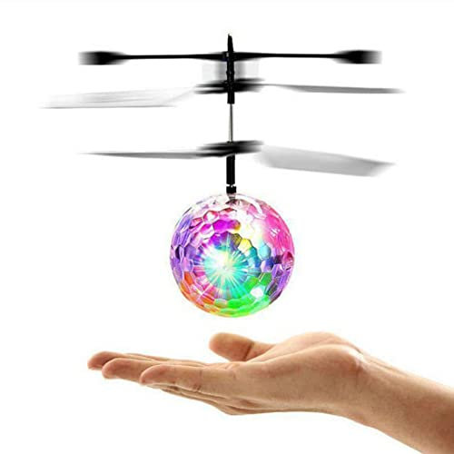 LYEAA Flying LED Lit Sensor Flying Ball USB Rechargeable Infrared Sensor Hovering Crystal Ball Children Hand Control Indoor and Outdoor Boys and Girls