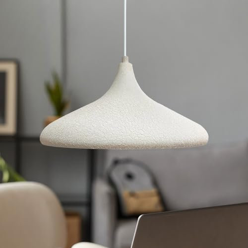 bamyum Hängelampe Esstisch Wohnzimmer Weiß Ø35 cm, Champion Hängelampe Industrial Vintage, Küchenlampe Hangend Vintage Pendelleuchte Wohnzimmer Schlafzimmer Hängeleuchte Esstisch Pendelleuchte Vintage