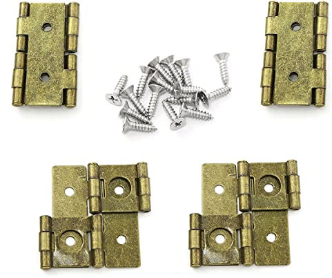 Pro Bamboo Kitchen 4 Stück Bildschirmscharniere, 360 Grad drehbar, Eisenscharnier, 46,1 x 42,6 mm, Möbelscharniere, doppelt wirkende Scharniere mit Befestigungsschrauben, grüne Bronze