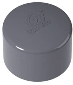 PVC Grey Metric Plumbing Fittings Pipe Tubing for Aquarium Fish Tank Pond Solvent Weld Plumbing Connectors (End Cap, 50mm)