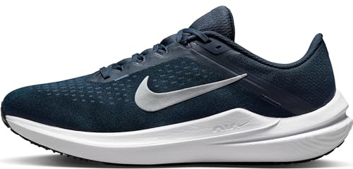 Nike Herren Air Winflo 10 Sneaker, College Navy Metallic Silver, 43 EU