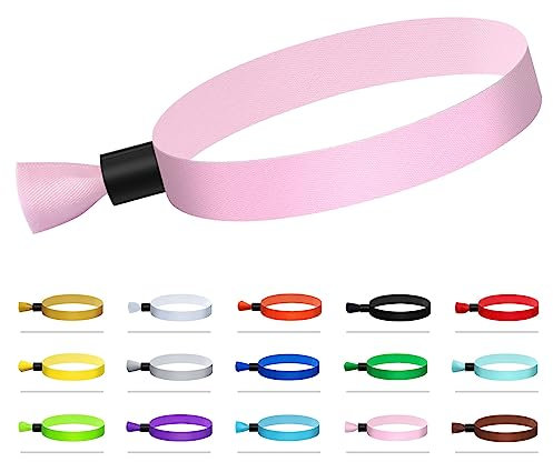 Lot de 100 bracelets d'événement en tissu, bracelets jetables pour événements, bracelets colorés événements, pour concert léger, entrée de club, bracelet de fête (couleur : rose)