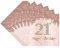 VReder Servietten 21 Geburtstag, 40 Stück Roségold Papier Party Servietten Tischdeko für 21 Geburtstag Mädchen Frau Frauen Happy Birthday Servietten Decorations