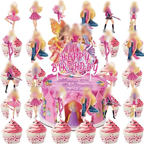 Tortendeko,25 Stück Cake Topper, Geburtstag Deko Cupcake Deko Kuchendekoration, Muffin Deko, Party Geburtstag Party Kuchen Dekoration Supplies