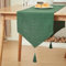 WAITER TREE Tischläufer Leinen Hochwertiger Tischläufer Tischwäsche Uni einfarbig Pflegeleicht Kollektion Tischläufer Leinenoptik Tischläufer Tannengrün 35 x 240 cm