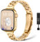 NicMool Bracelet pour Apple Watch 42mm 44mm 45mm 46mm 49mm, Femme Fin Bracelet en Métal pour Apple Watch Series 10 46mm/iWatch Series Ultra 2/Ultra/SE 2/SE/9/8/7/6/5/4/3/2/1 - Or